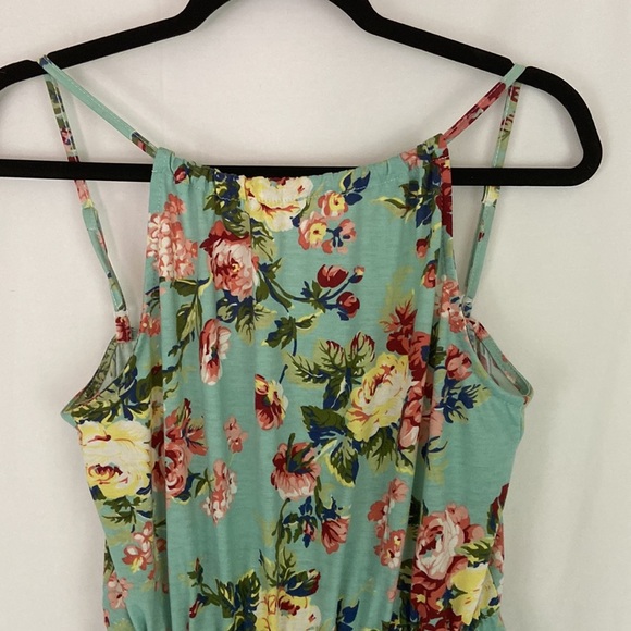 Shein Light Green Floral Sleeveless Romper Size Small - Picture 2 of 9